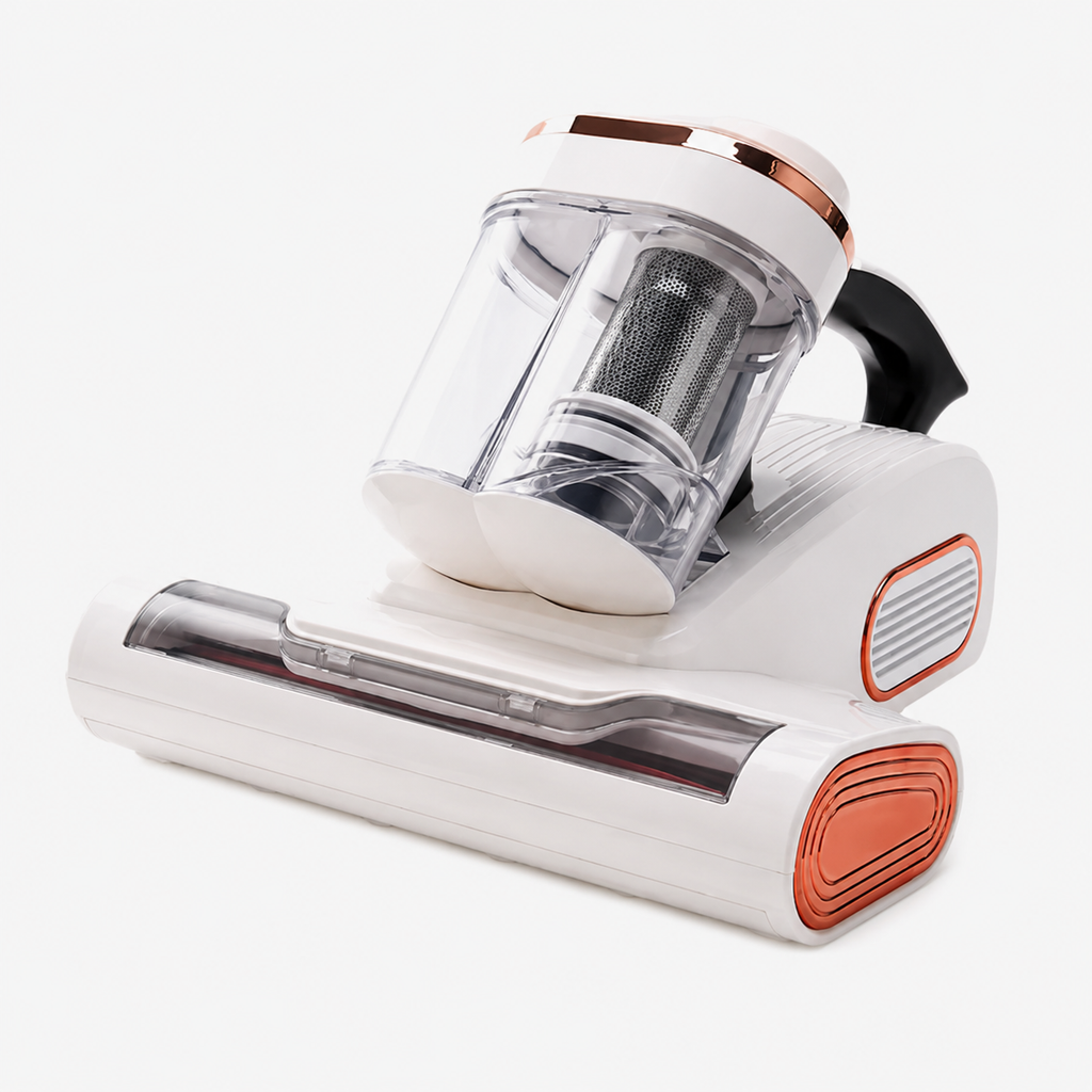 Aspirateur anti-acariens sans fil avec stérilisation UV et vapeur chauffante
