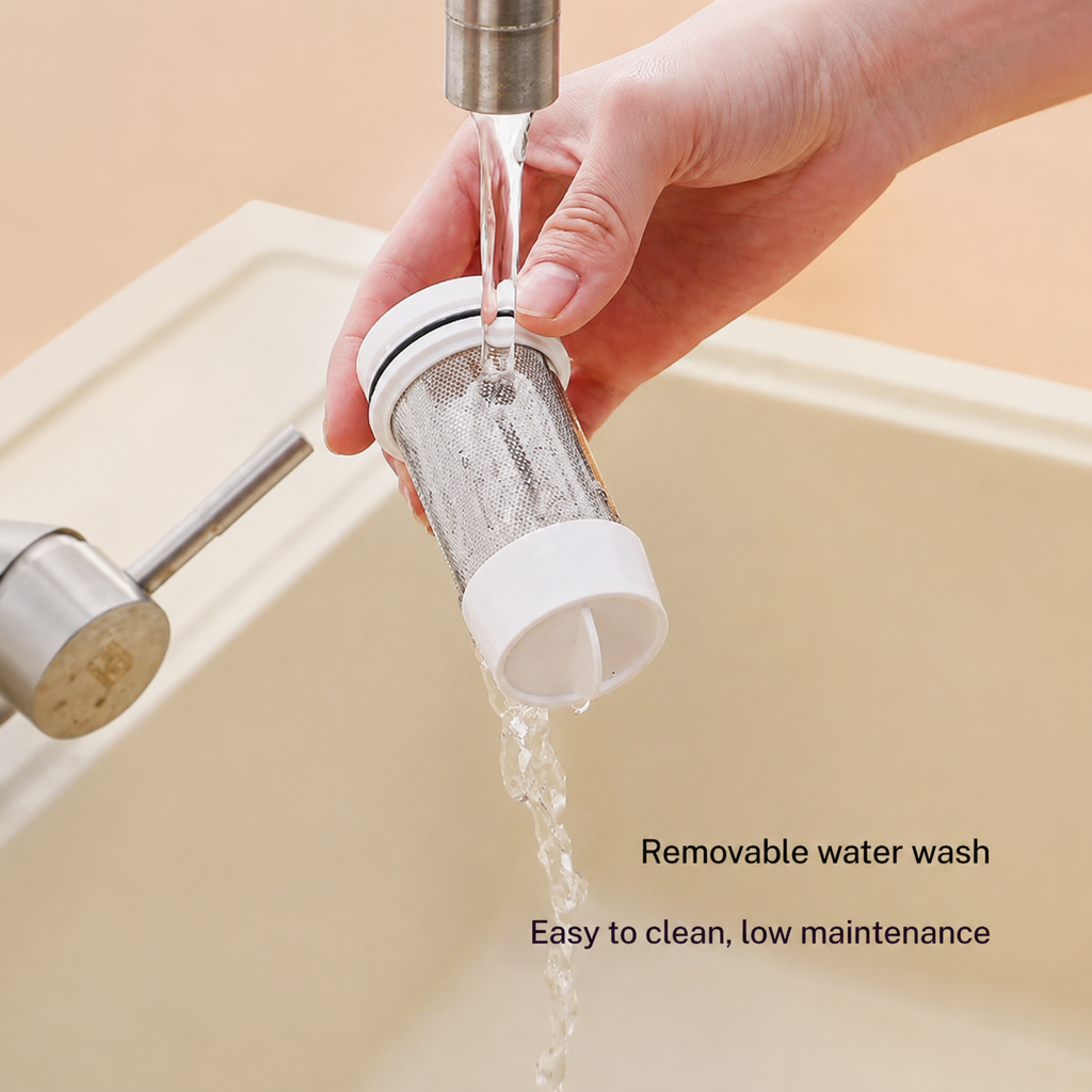 Filtre lavable amovible de l'aspirateur anti-acariens, rinçage à l'eau
